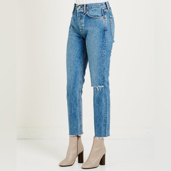 Grlfriend | Karolina Ankle Jeans in Sienna | Cropped | Medium Wash | Size 24 - Picture 2 of 9